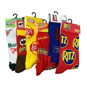 Odd Sox Novelty Crazy Socks Pringles A1 Lays Cheetos RITZ Soda Mens Sz 6-12 Crew